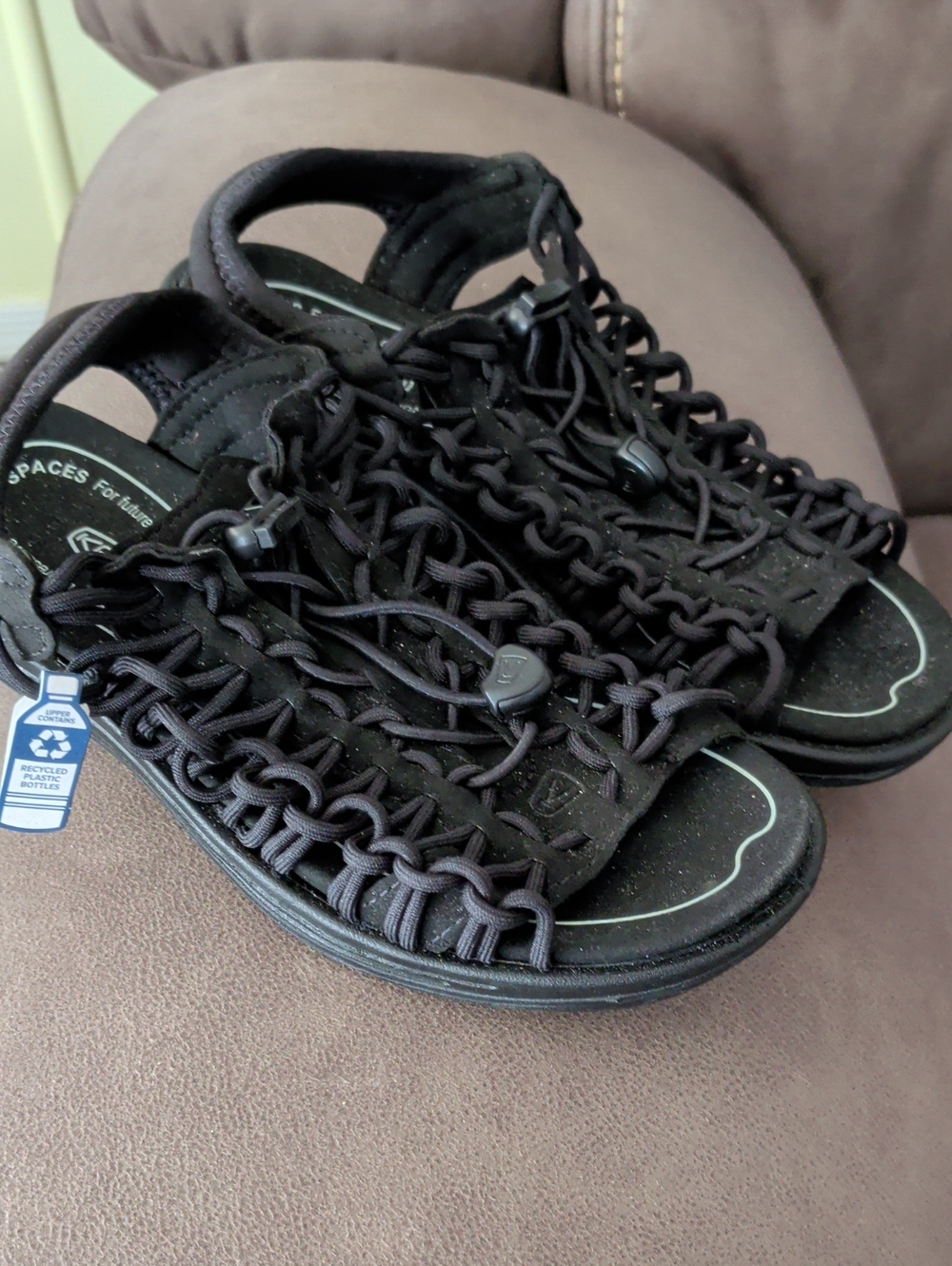 Keen Kids Black Woven Rope Sport Sandals
